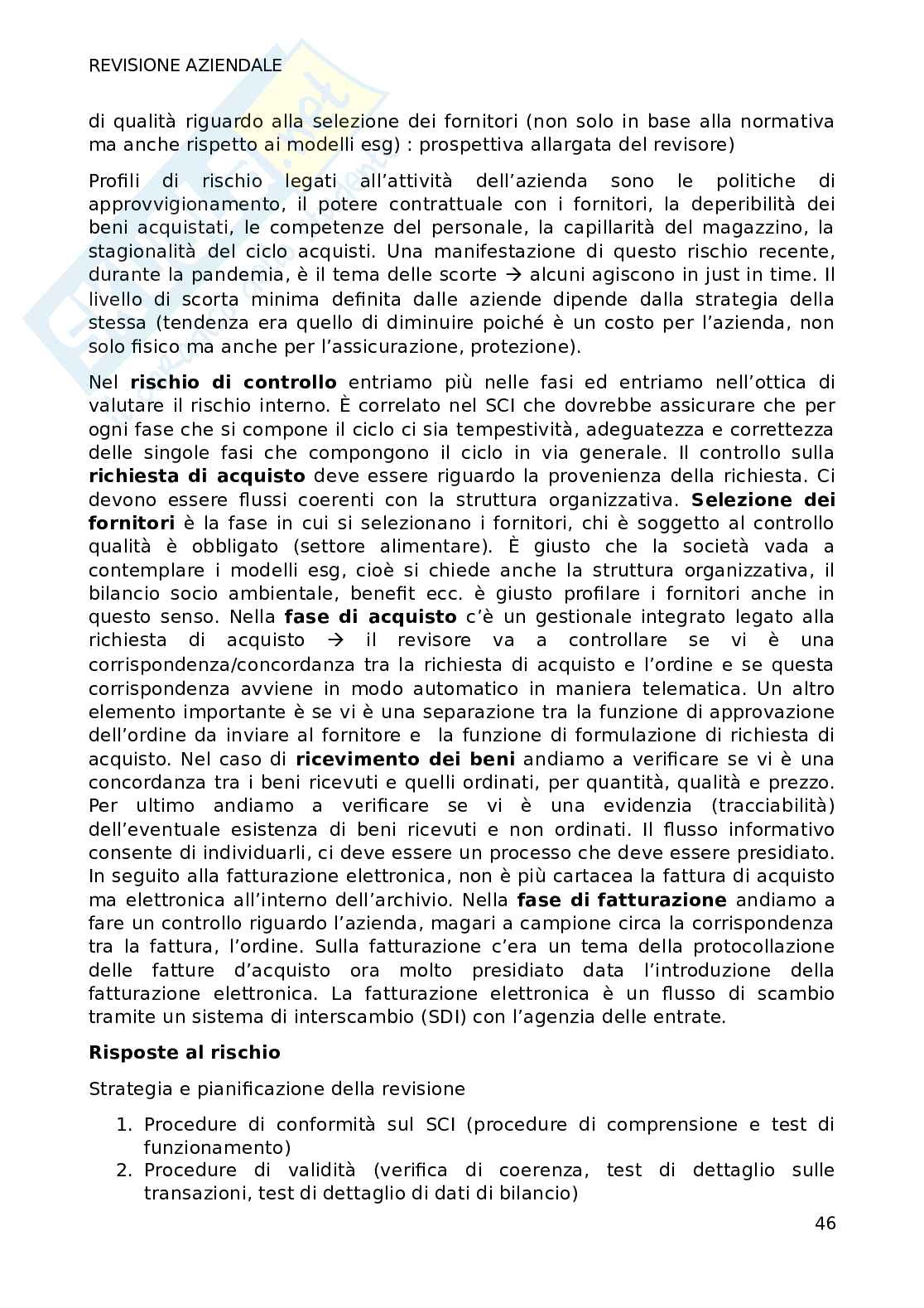 Revisione aziendale, appunti Pag. 46