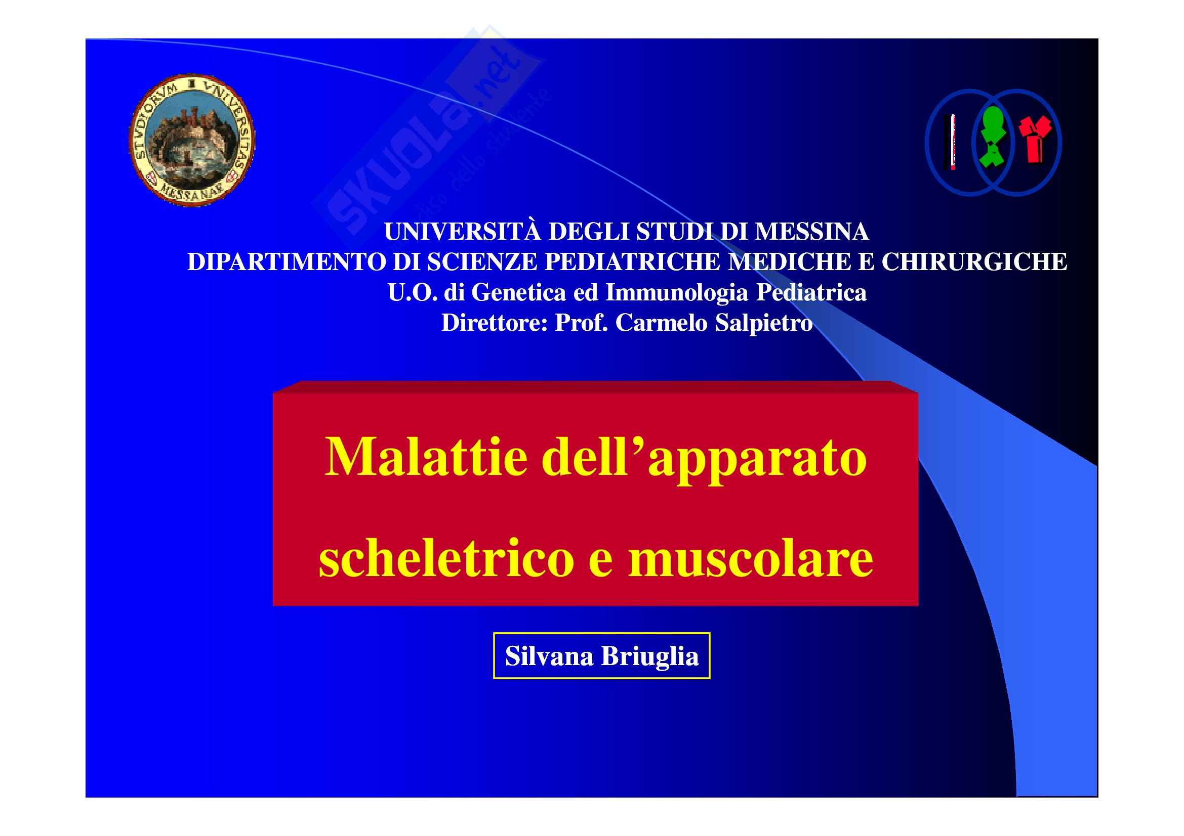 Scienze pediatriche mediche e chirurgiche - Scheletro e muscoli Pag. 1
