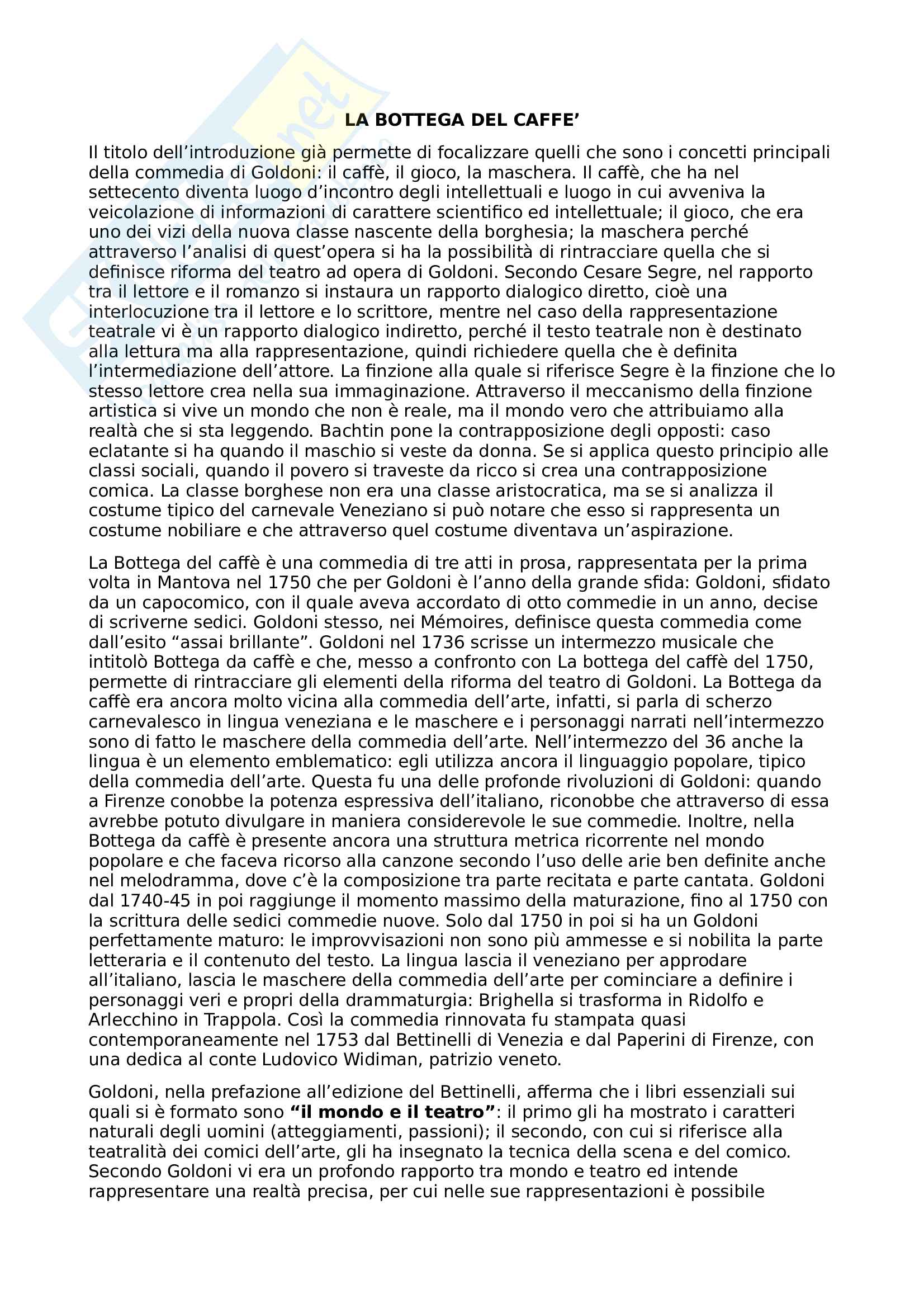 La Bottega del caffè Pag. 1