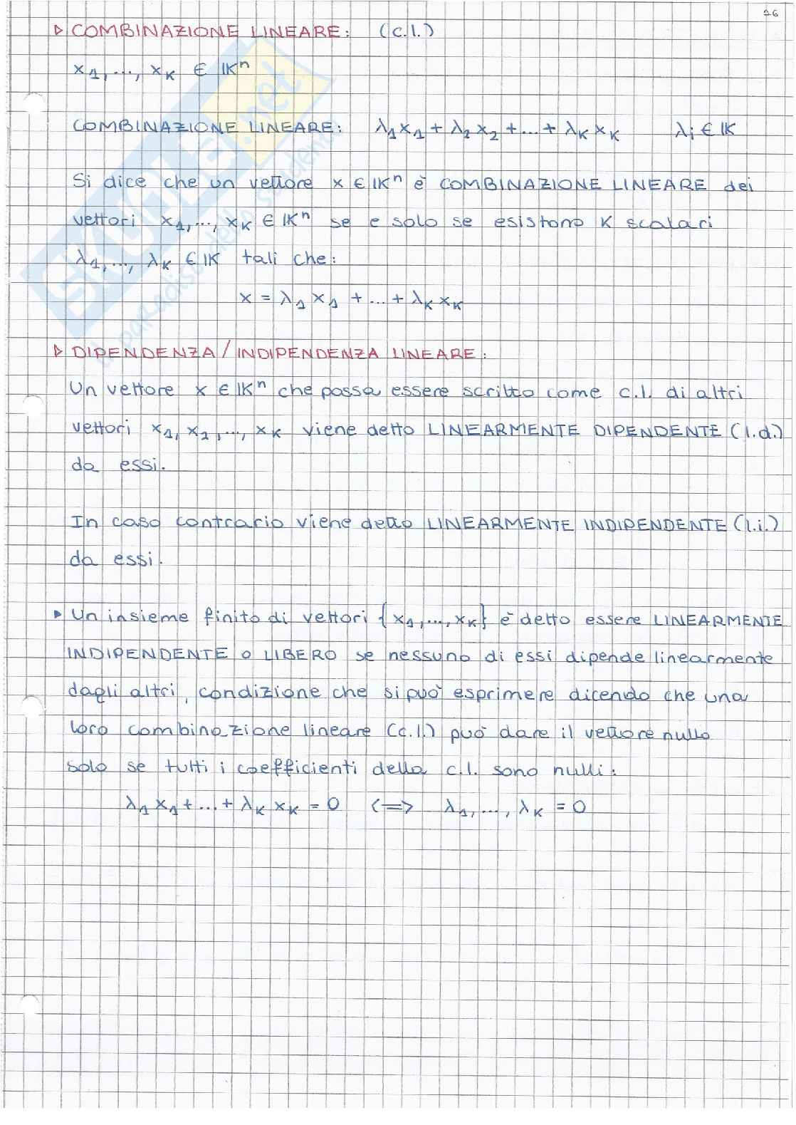 Appunti di Algebra lineare e geometria analitica Pag. 31