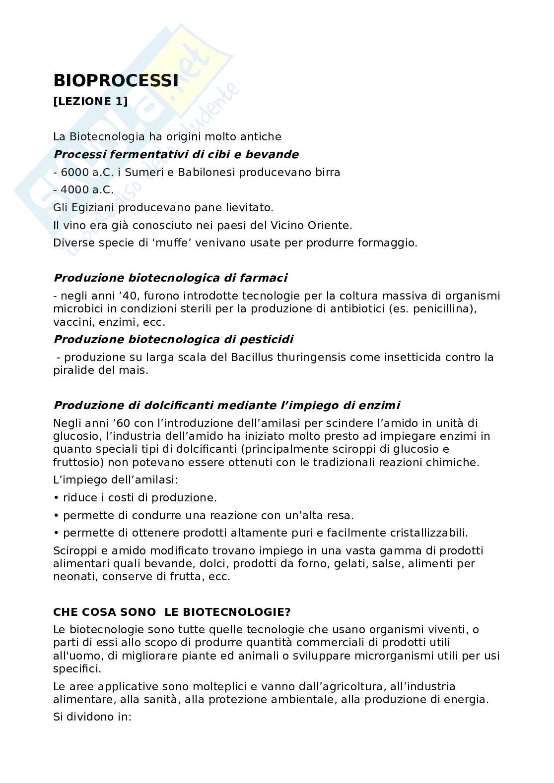 Appunti bioprocessi Pag. 1