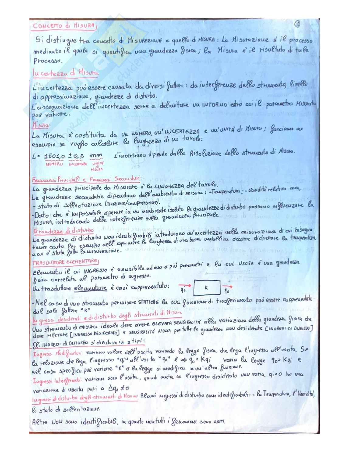 Appunti Completi di misure meccaniche e termiche Pag. 1