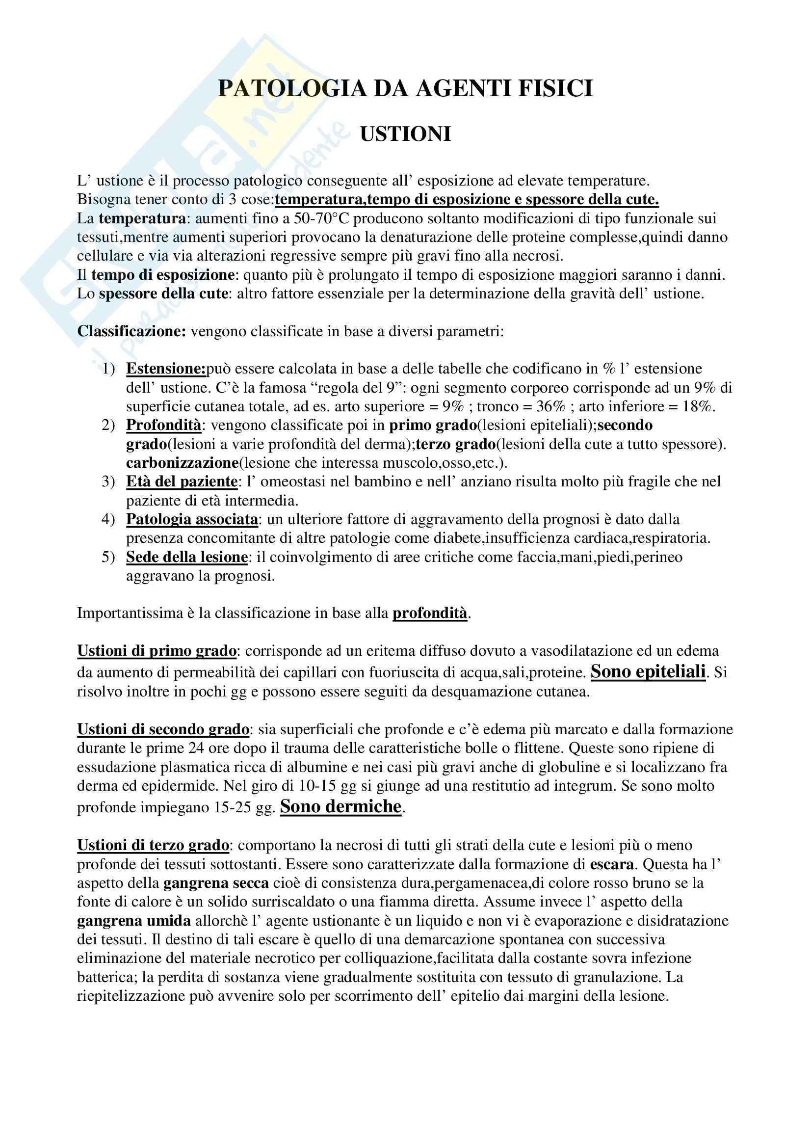 Dermatologia e chirurgia plastica - patologia da agenti fisici Pag. 1