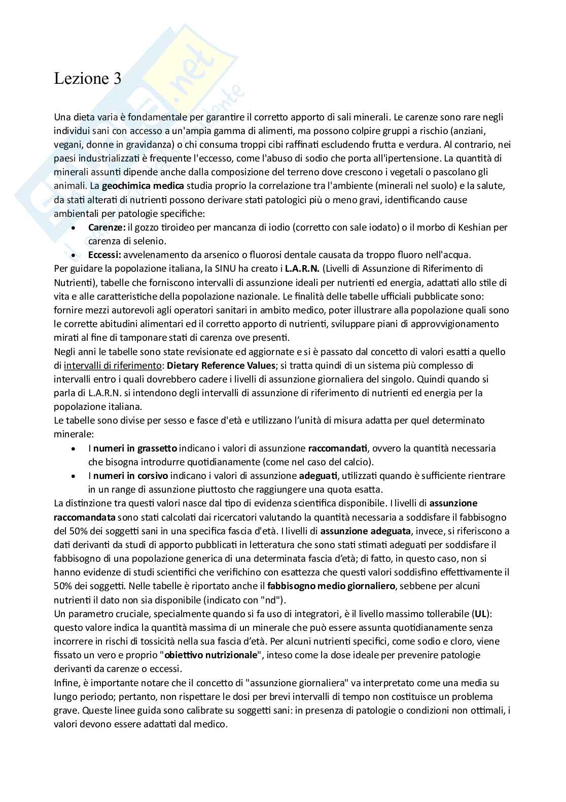 Lezione 3 di Chimica degli alimenti Pag. 1