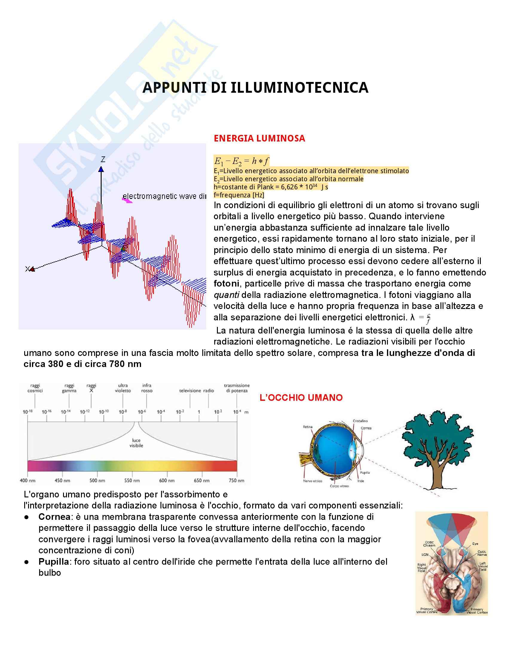 Illuminotecnica, Fisica tecnica Pag. 1