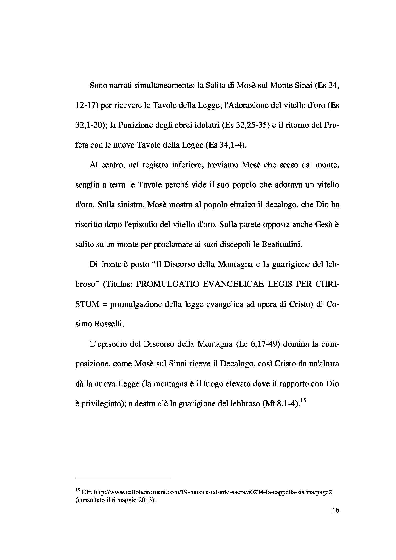 Tesi - Cappella Sistina Pag. 16