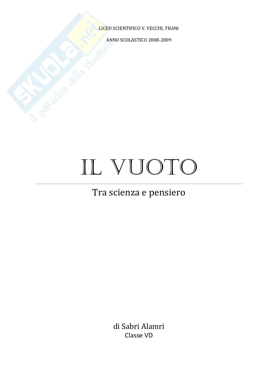 Il Vuoto - tra scienza e pensiero Pag. 1