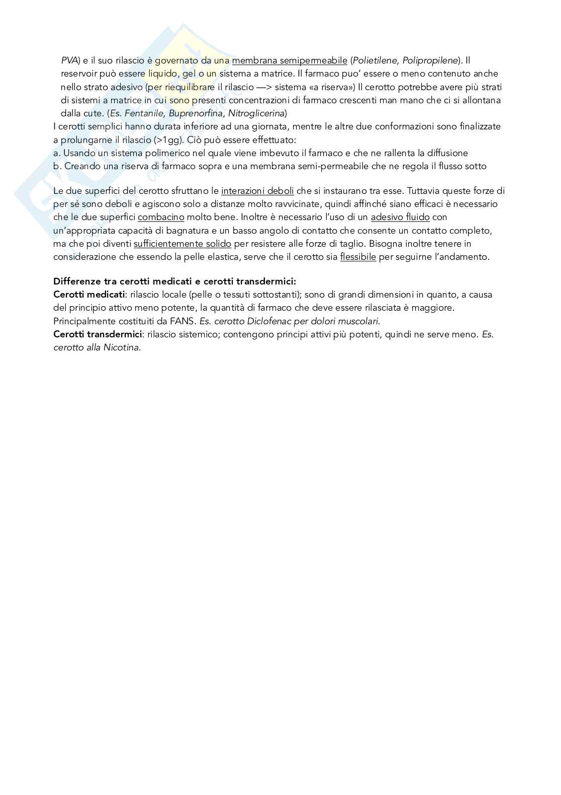 Appunti esame Forme farmaceutiche innovative e dispositivi medici ( breve)  Pag. 11
