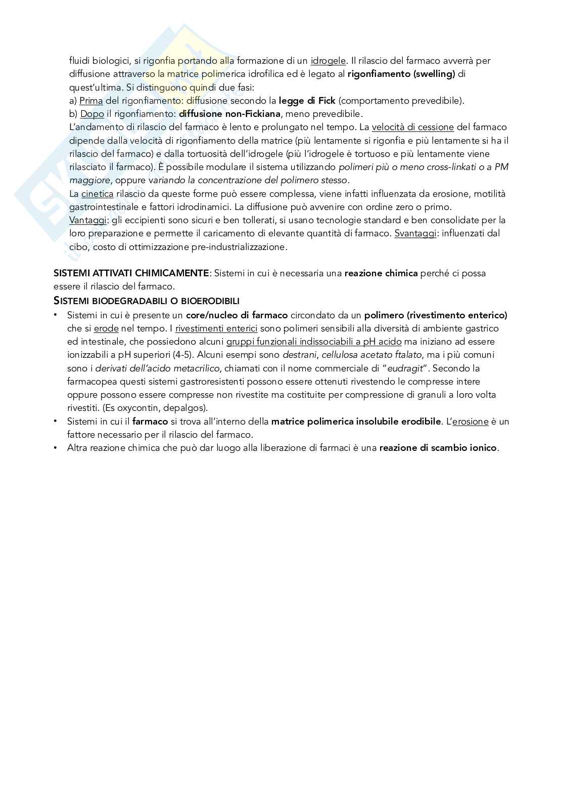 Appunti esame Forme farmaceutiche innovative e dispositivi medici ( breve)  Pag. 6