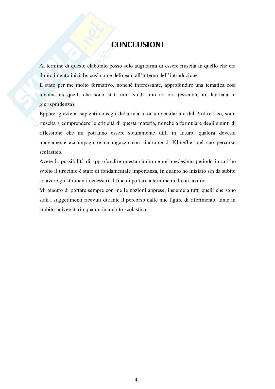  La sindrome di Klinefelter e lo sviluppo cognitivo Pag. 41