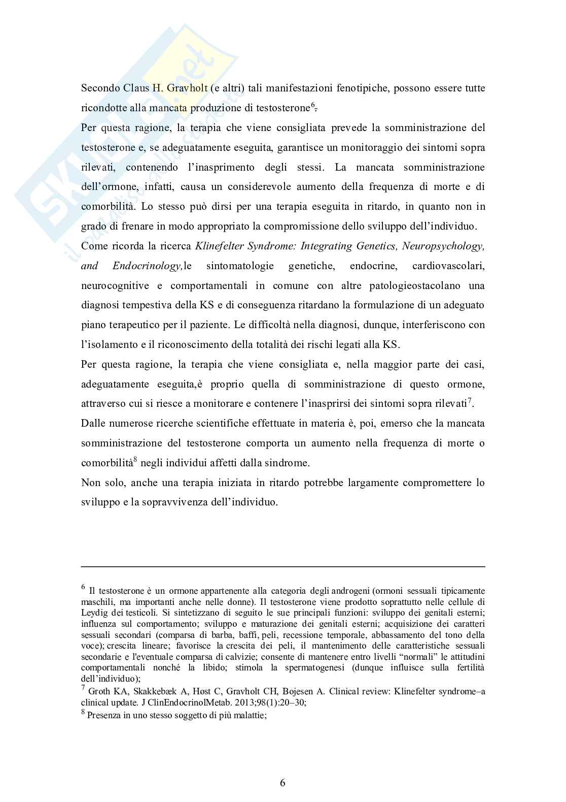  La sindrome di Klinefelter e lo sviluppo cognitivo Pag. 6