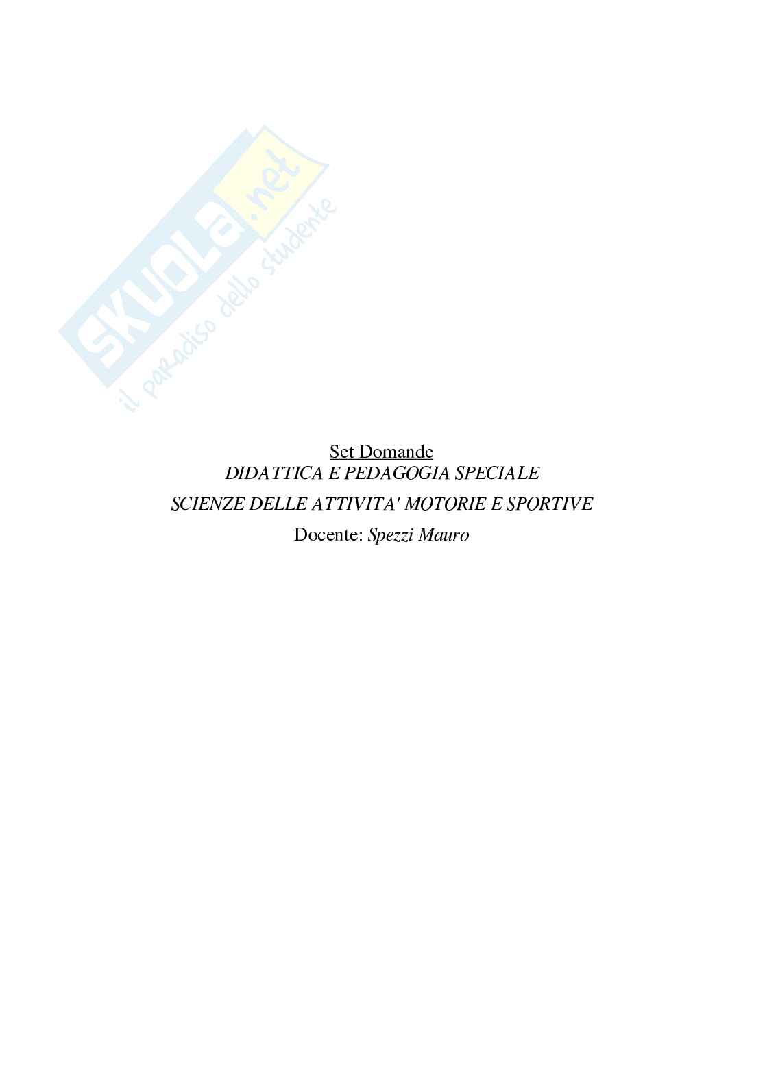 Paniere Completo di Didattica e pedagogia speciale (2026) - Risposte multiple e aperte corrette Pag. 2