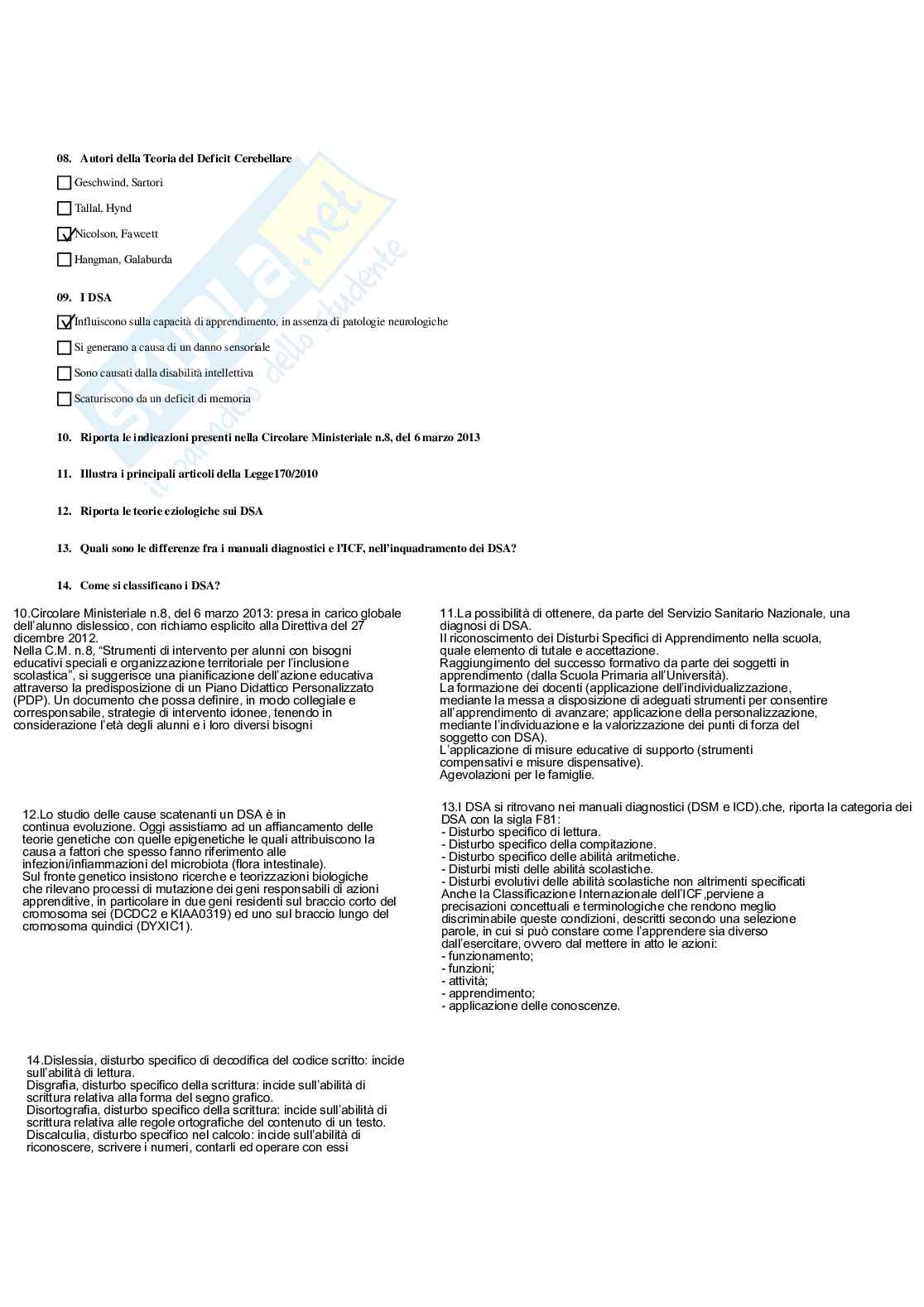 Paniere Completo di Didattica e pedagogia speciale (2026) - Risposte multiple e aperte corrette Pag. 46