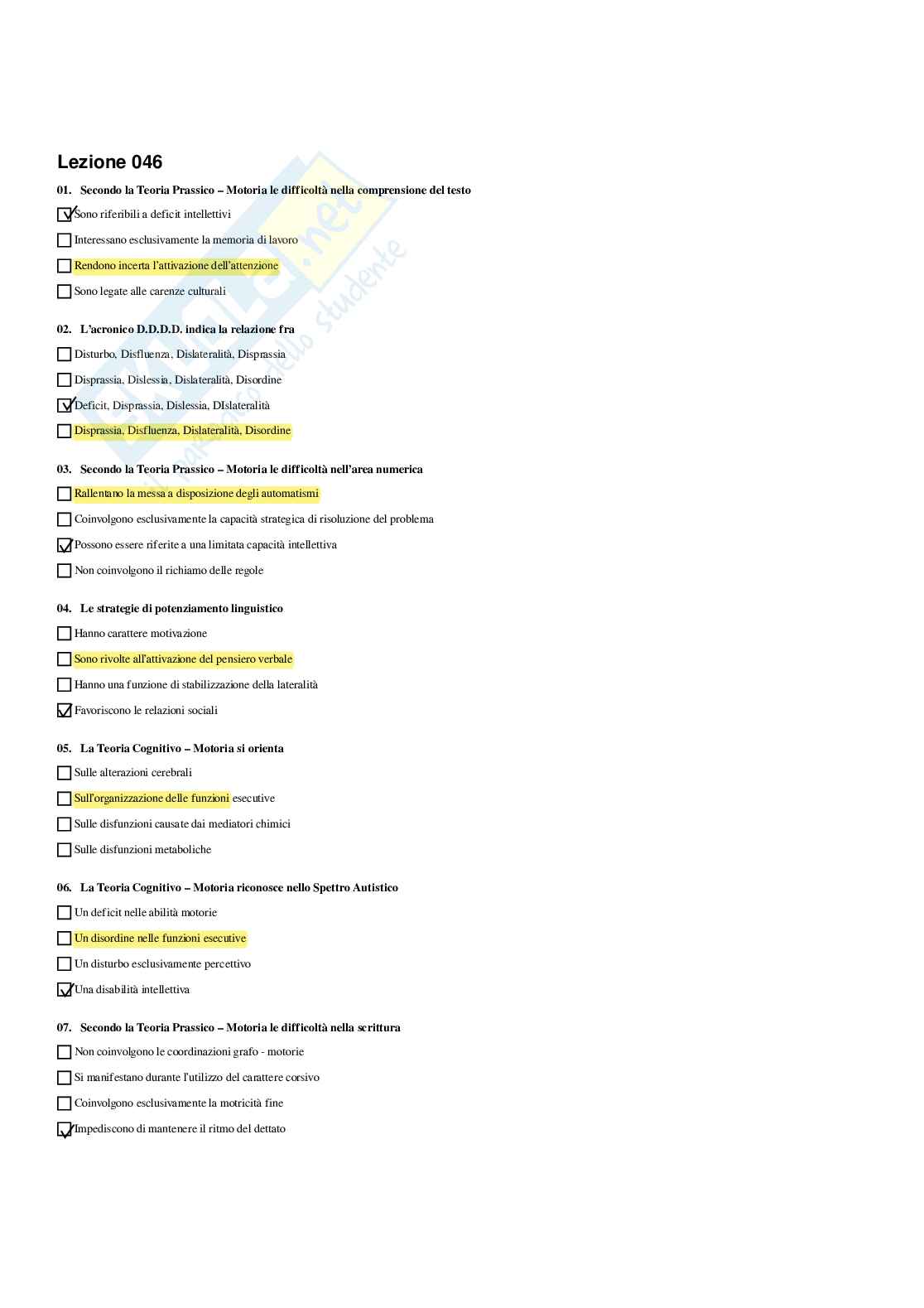 Paniere Completo di Didattica e pedagogia speciale (2026) - Risposte multiple e aperte corrette Pag. 51