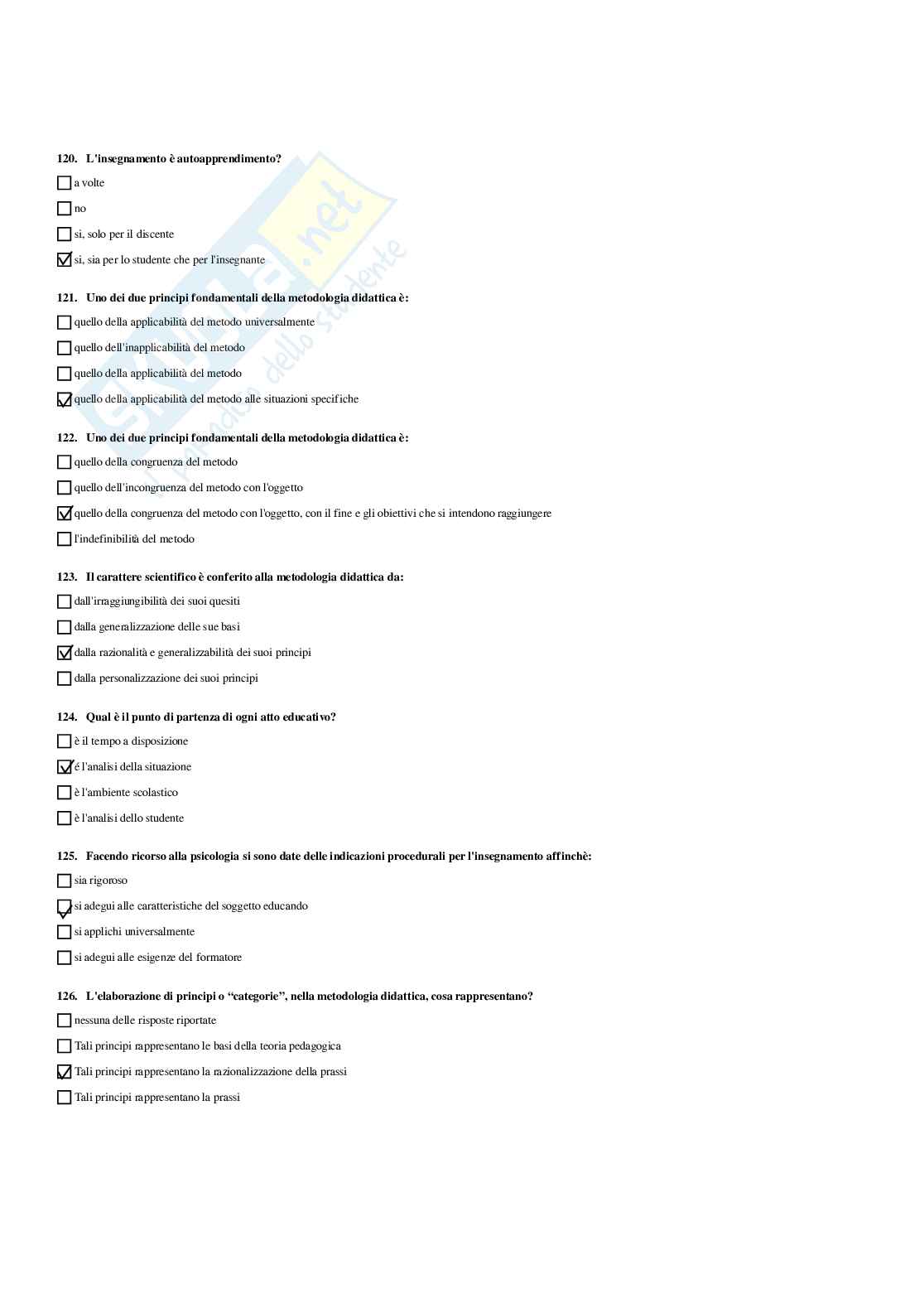 Paniere Completo di Didattica e pedagogia speciale (2026) - Risposte multiple e aperte corrette Pag. 71