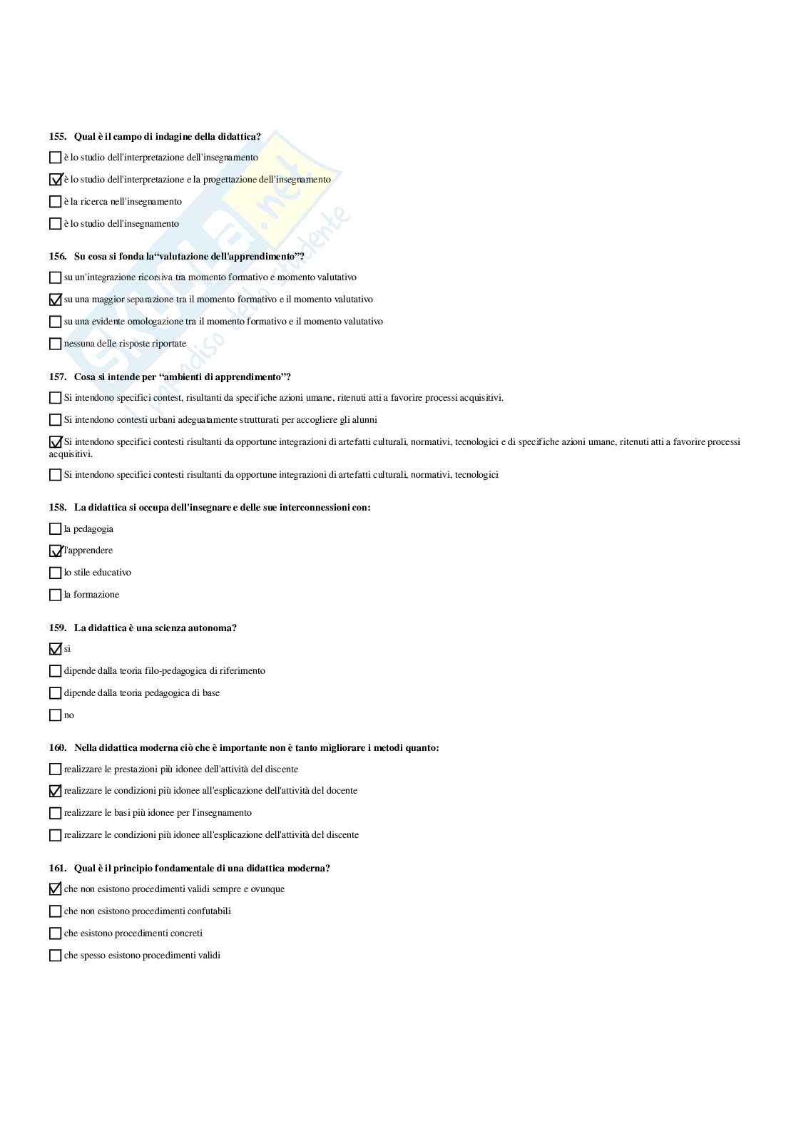 Paniere Completo di Didattica e pedagogia speciale (2026) - Risposte multiple e aperte corrette Pag. 76