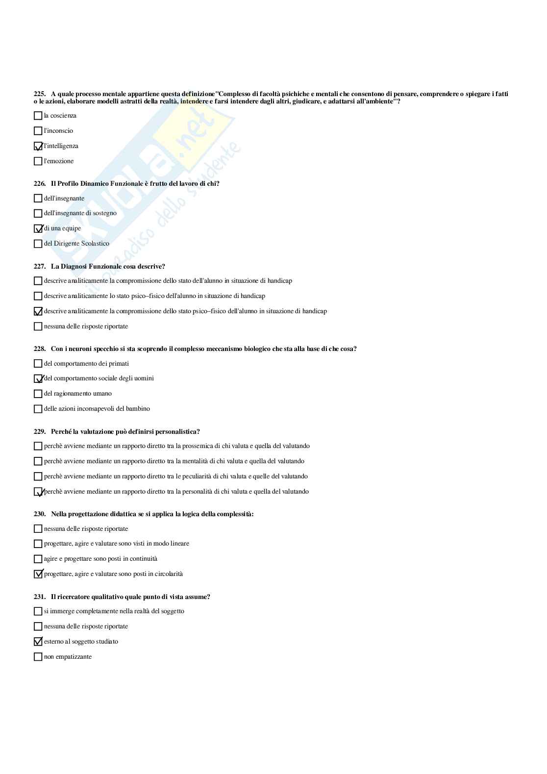 Paniere Completo di Didattica e pedagogia speciale (2026) - Risposte multiple e aperte corrette Pag. 86