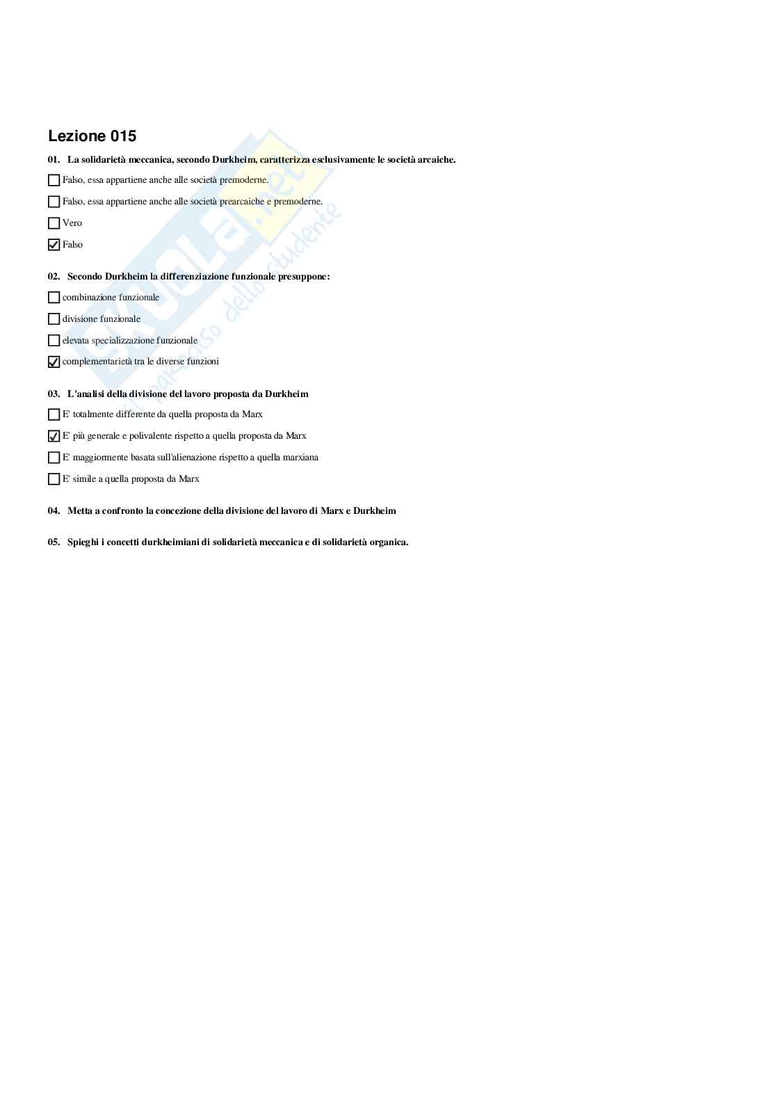 Paniere di Sociologia dell'educazione - Risposte multiple (2026) Pag. 16