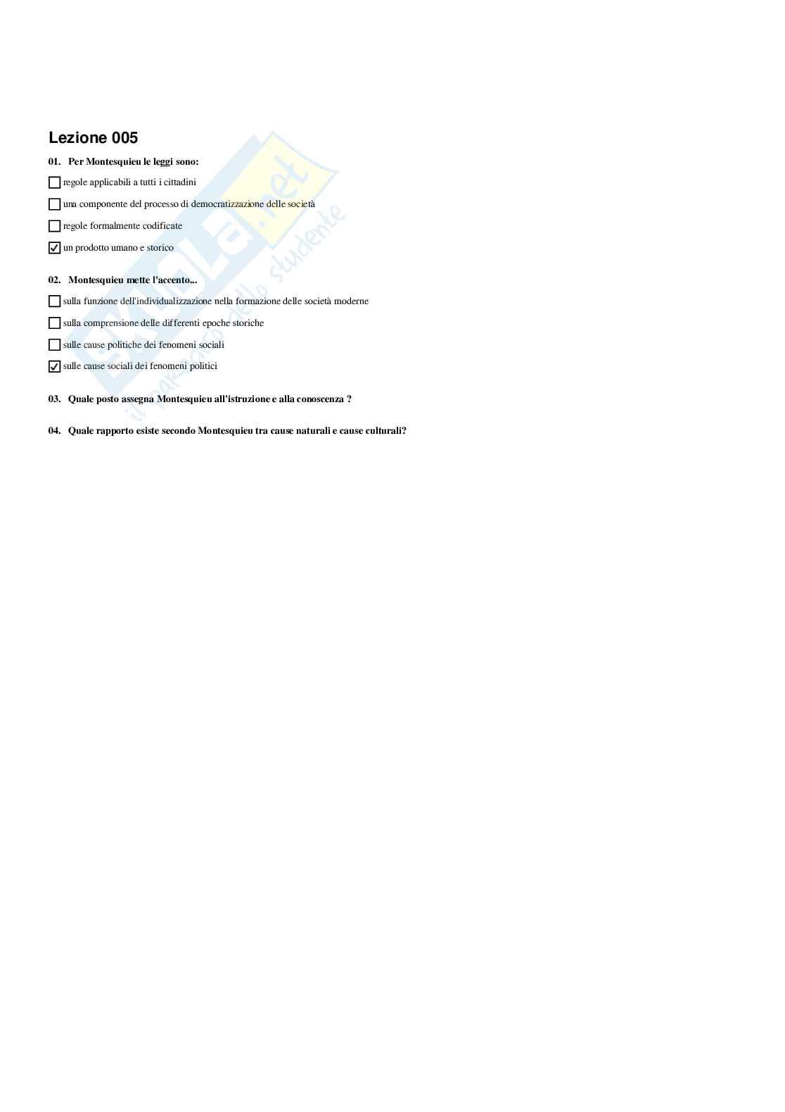 Paniere di Sociologia dell'educazione - Risposte multiple (2026) Pag. 6