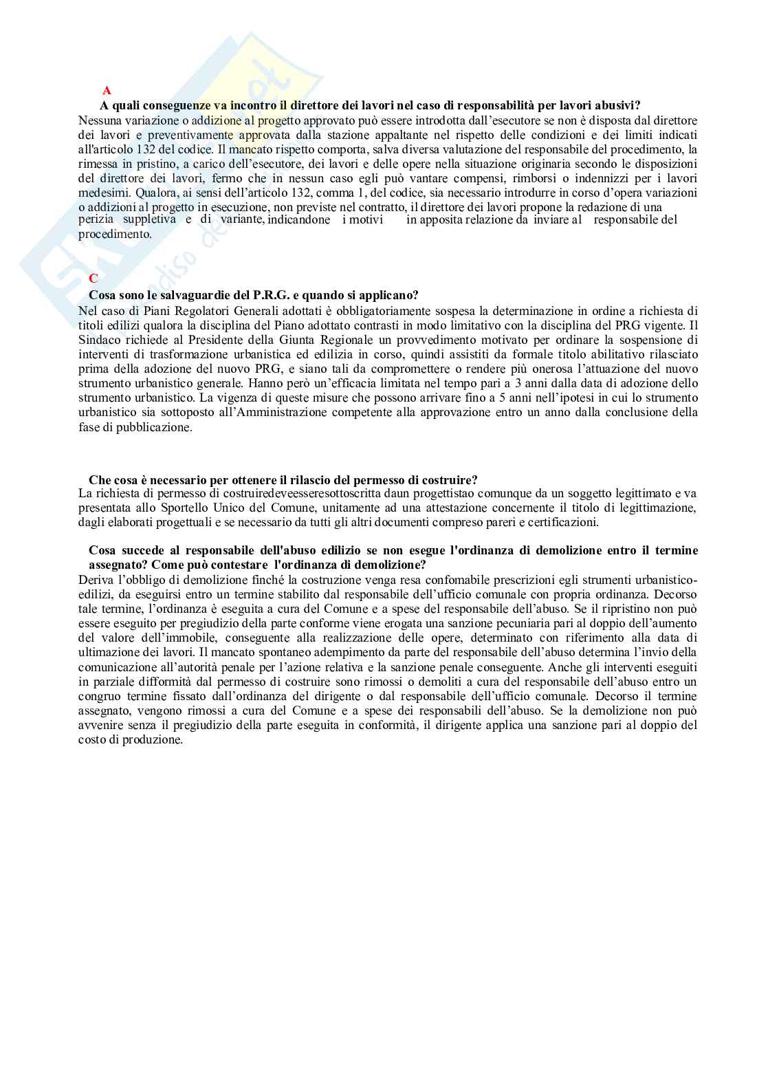 Diritto dell’edilizia e dell’urbanistica – Paniere risposte aperte complete (48) - A.A. 2025/2026 Pag. 2