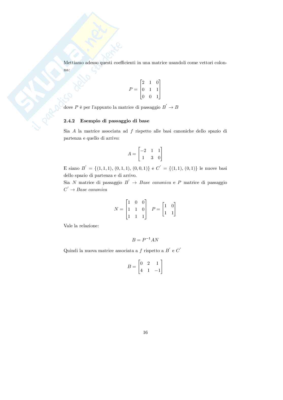 Guida alla risoluzione degli esercizi di Geometria/Algebra Lineare Pag. 16