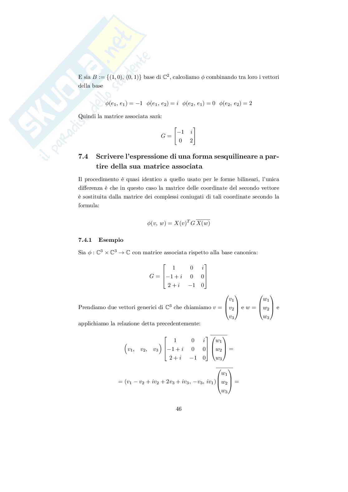 Guida alla risoluzione degli esercizi di Geometria/Algebra Lineare Pag. 46