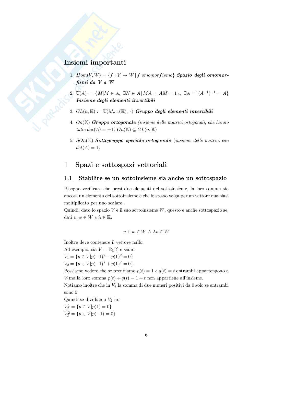 Guida alla risoluzione degli esercizi di Geometria/Algebra Lineare Pag. 6