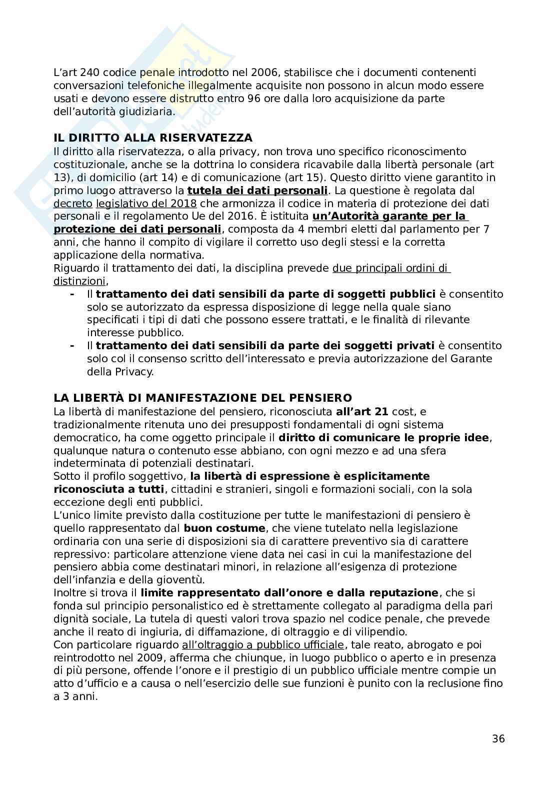 Riassunto esame Diritto costituzionale italiano ed europeo, Prof. Gobbo Maurilio, libro consigliato Manuale di diritto costituzionale italiano ed europeo , Romboli  Pag. 36