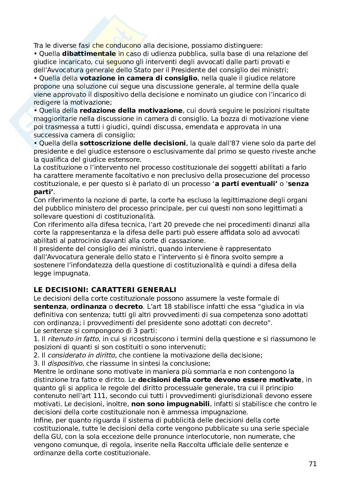 Riassunto esame Diritto costituzionale italiano ed europeo, Prof. Gobbo Maurilio, libro consigliato Manuale di diritto costituzionale italiano ed europeo , Romboli  Pag. 71