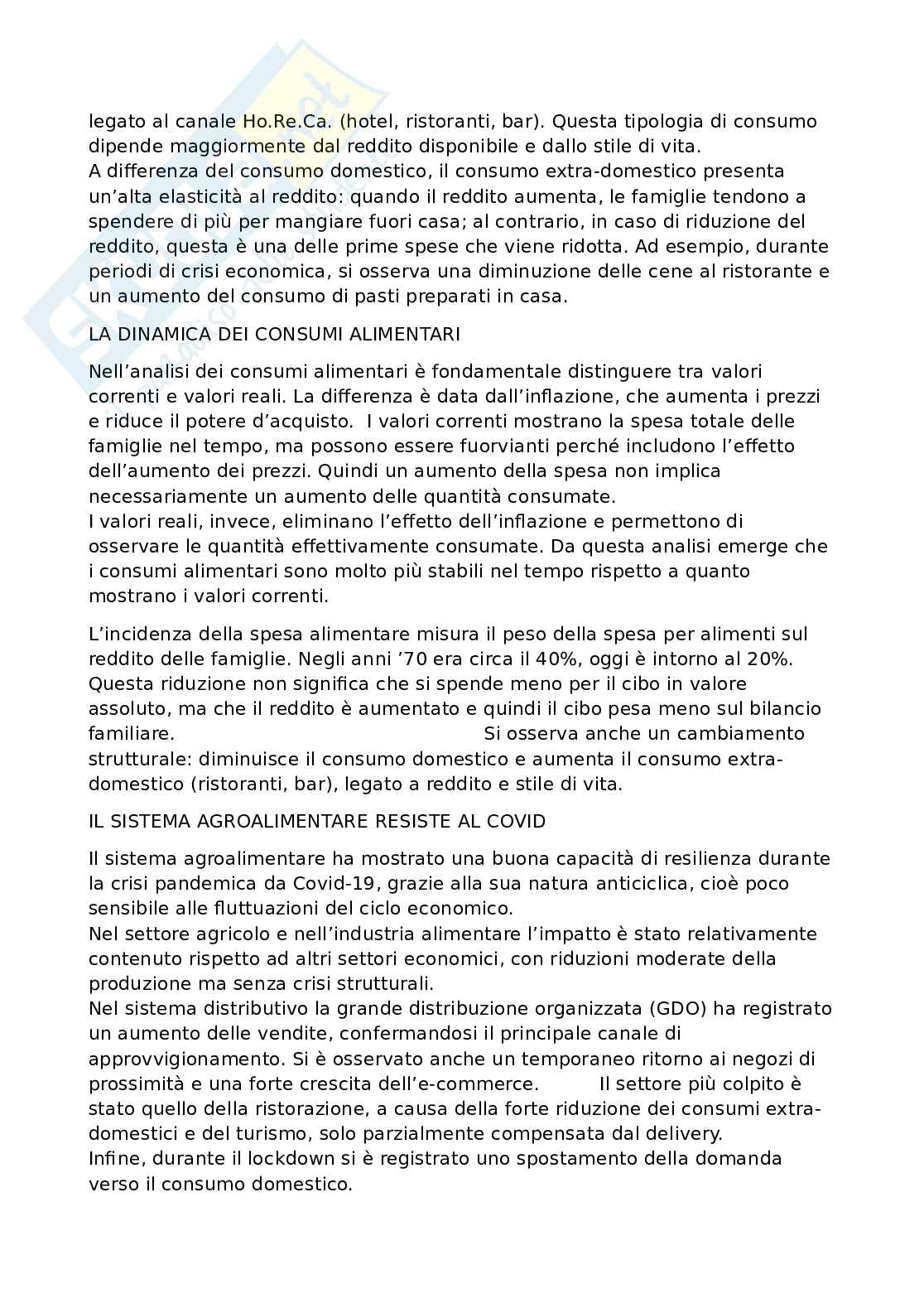 Appunti completi per l'esame di Economia e psicologia dei consumi alimentari del modulo di economia Pag. 11
