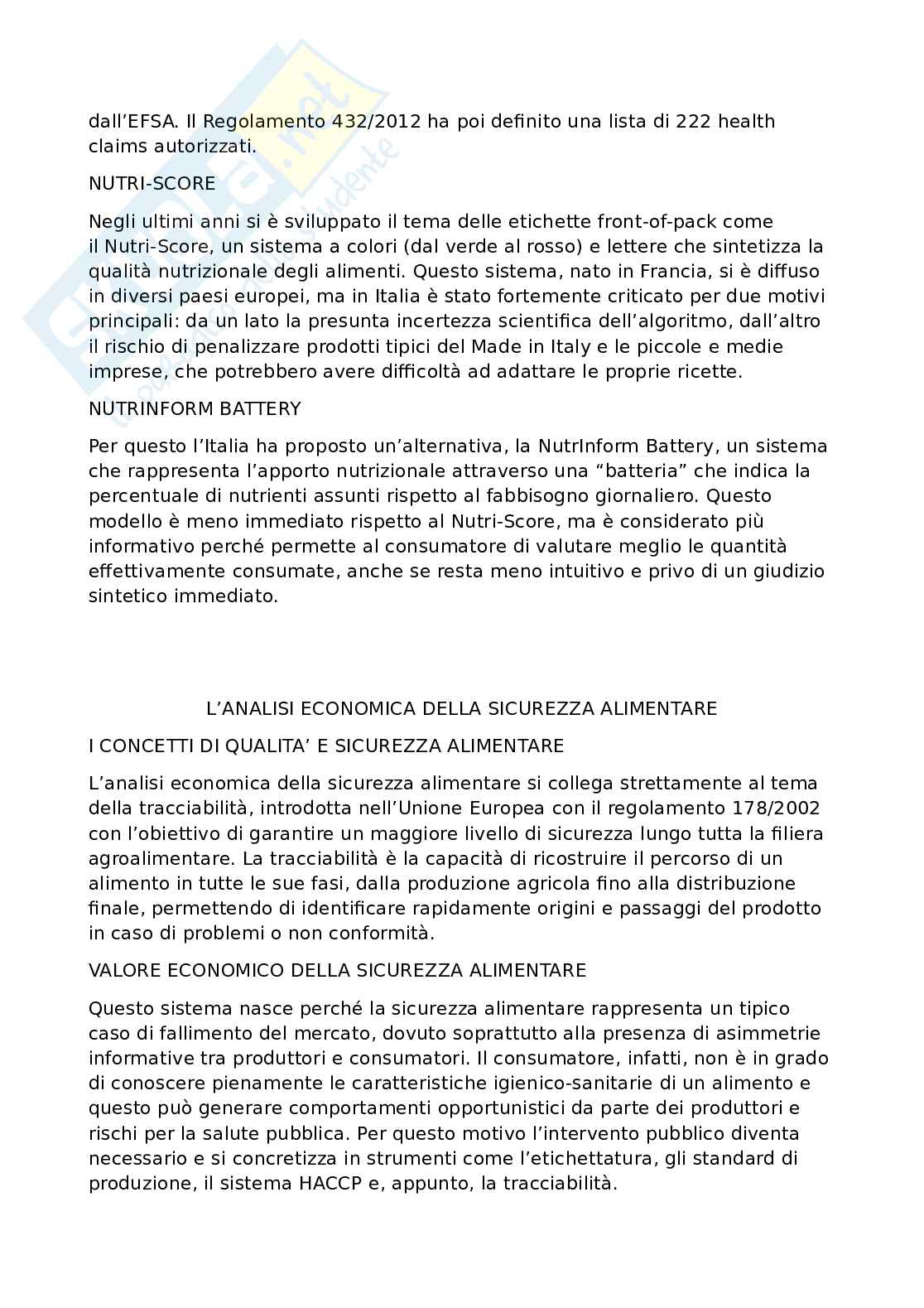 Appunti completi per l'esame di Economia e psicologia dei consumi alimentari del modulo di economia Pag. 26