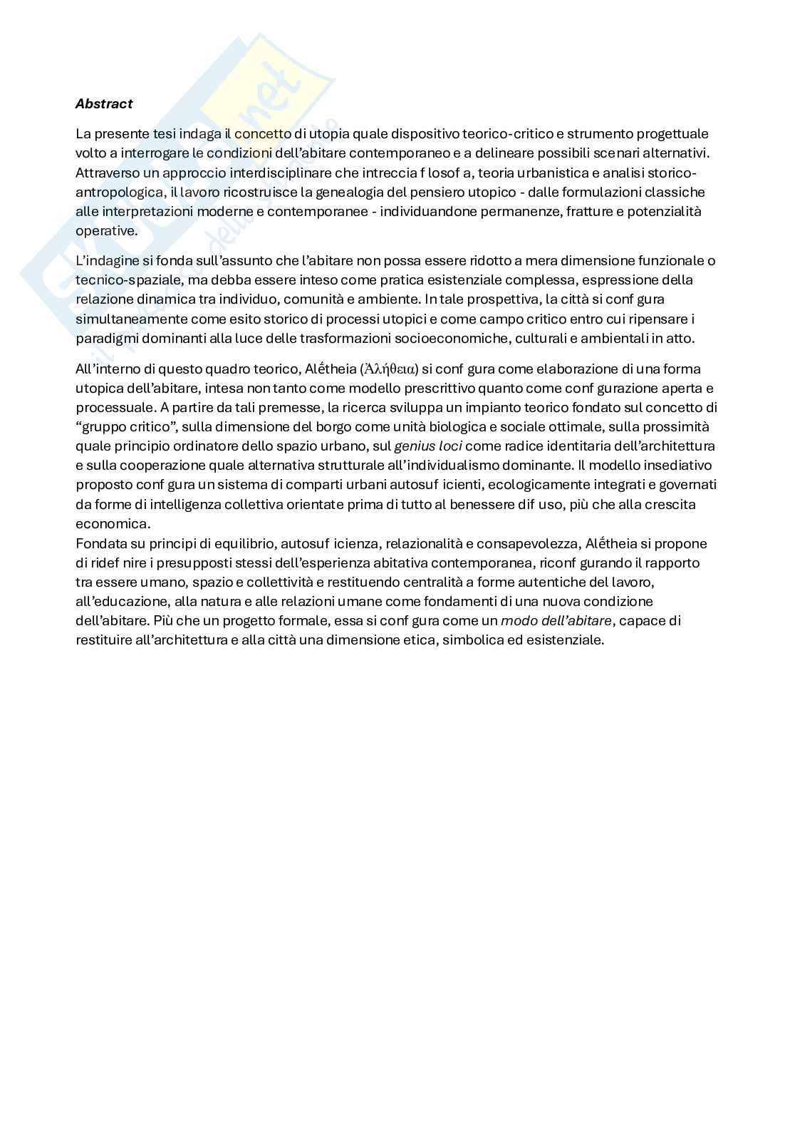 Alḗtheia - Forma utopica dell'abitare Pag. 2