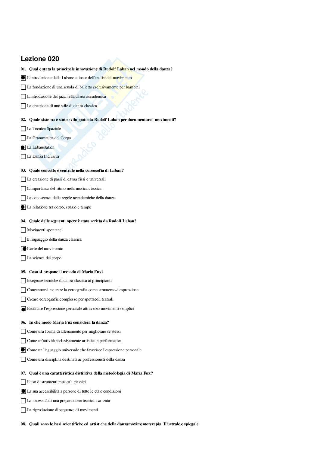 Paniere Linguaggi espressivi nei processi di apprendimento e crescita personale - Risposte multiple - aggiornato (2026) Pag. 21
