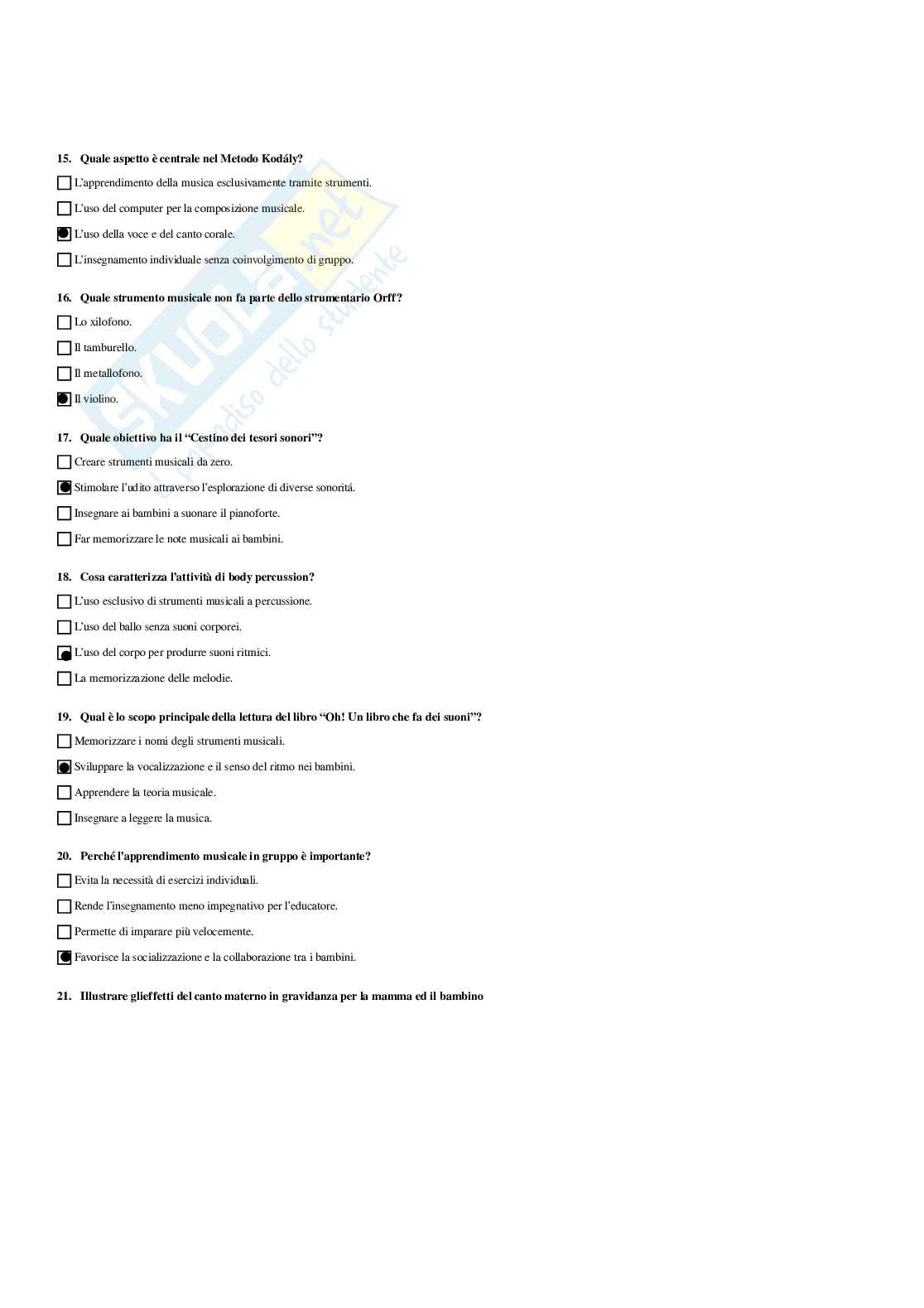 Paniere Linguaggi espressivi nei processi di apprendimento e crescita personale - Risposte multiple - aggiornato (2026) Pag. 41