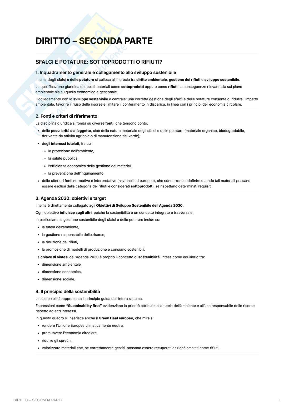 Diritto ambientale - secondo parziale Pag. 1