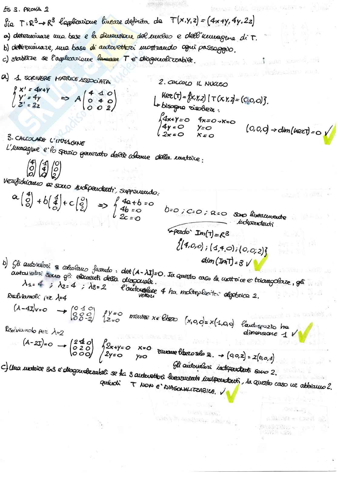 Geometria - Esercizi d'esame svolti e spiegati Pag. 1