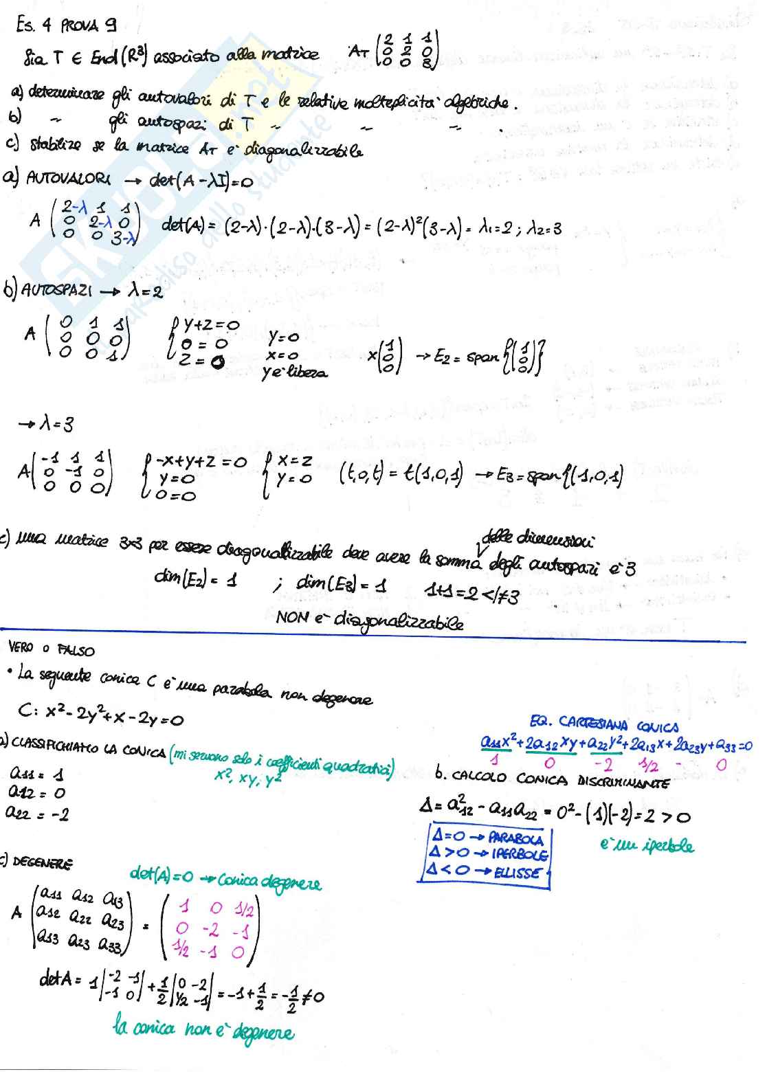 Geometria - Esercizi d'esame svolti e spiegati Pag. 2