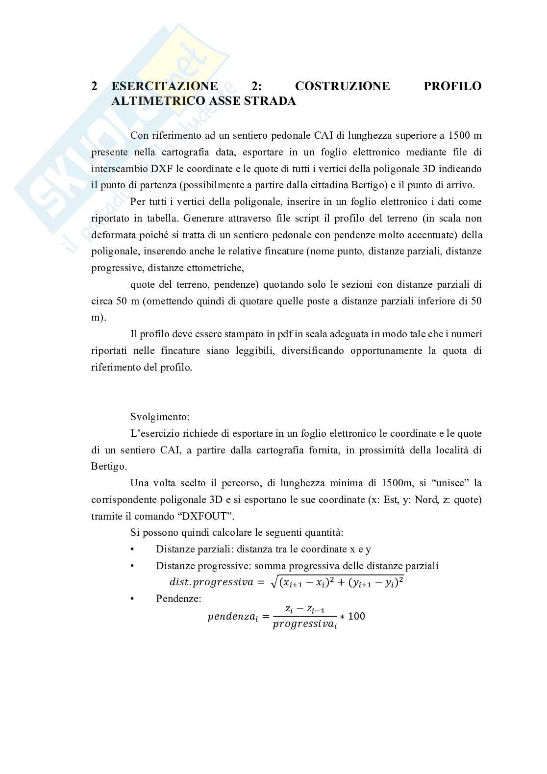 Relazione completa di tutte le esercitazioni di Infrastrutture viarie Pag. 16