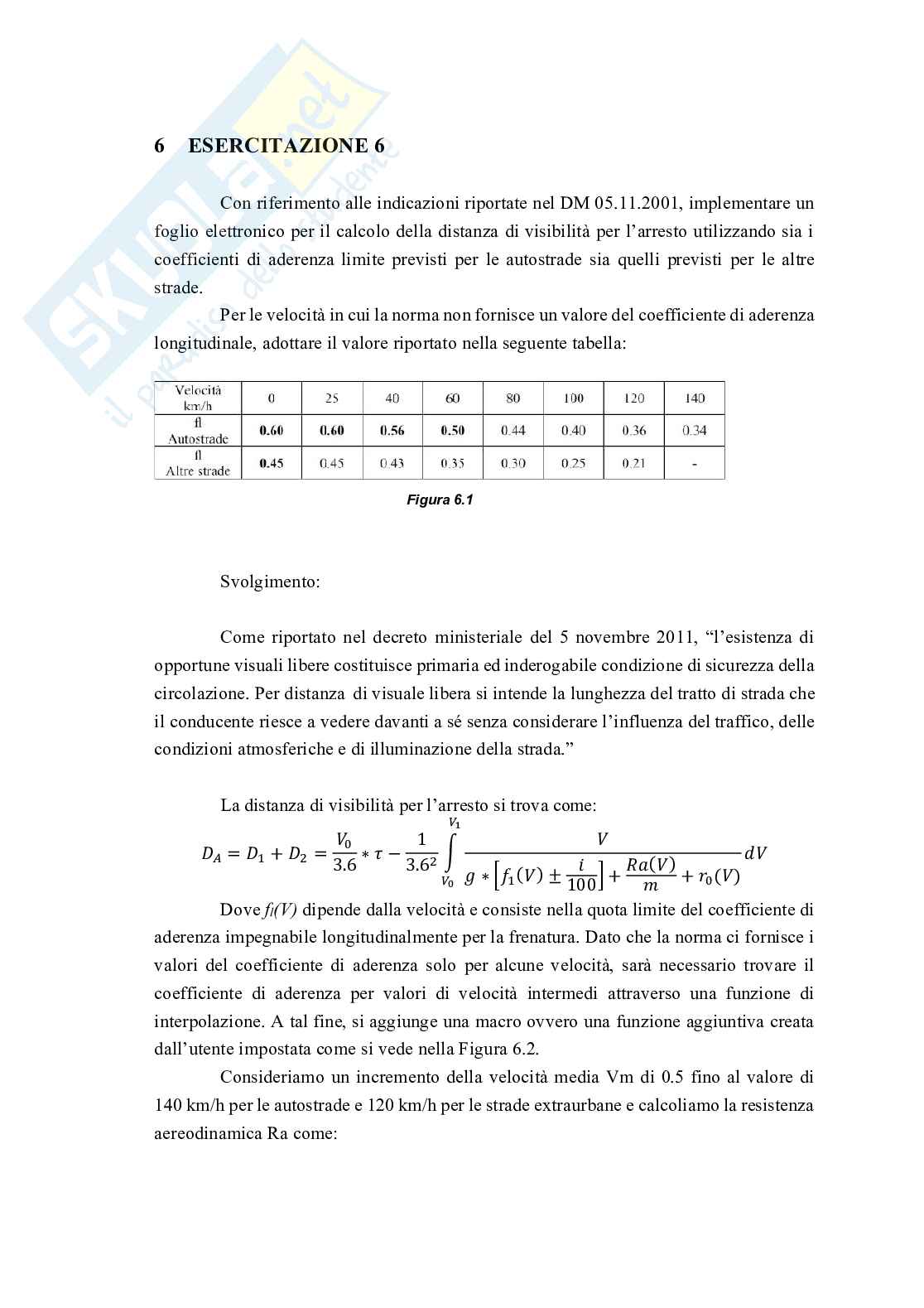 Relazione completa di tutte le esercitazioni di Infrastrutture viarie Pag. 46