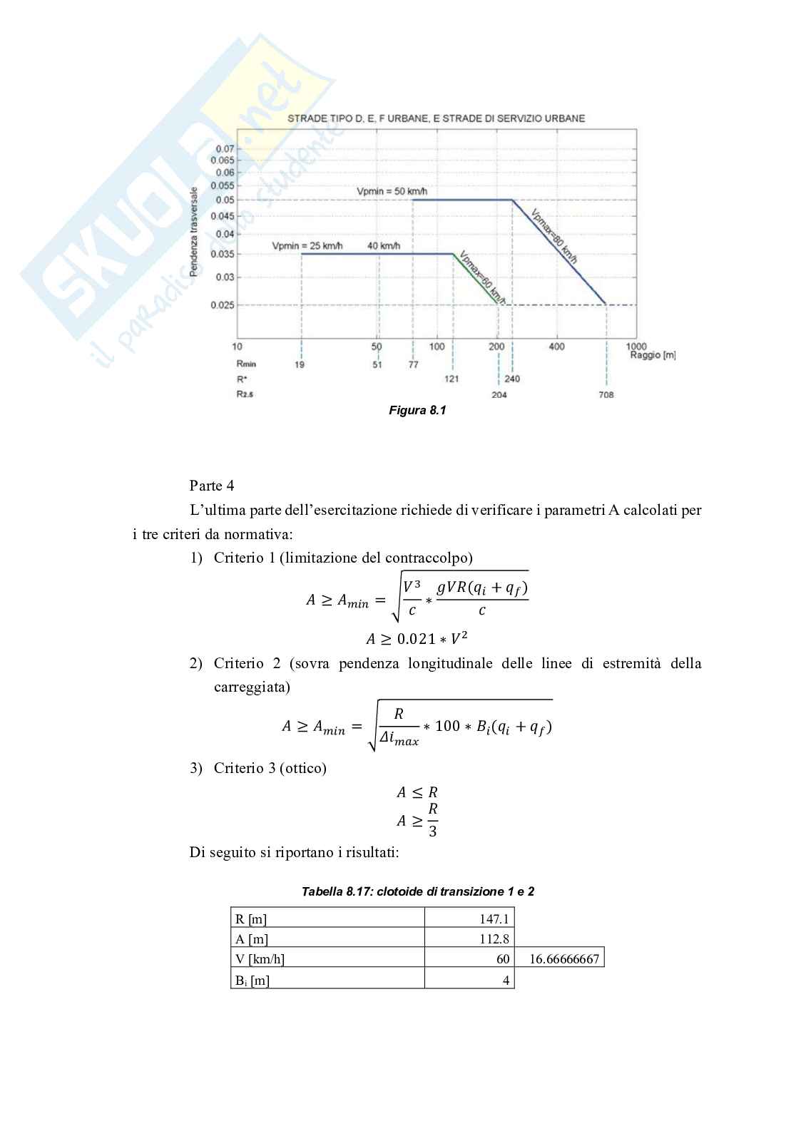Relazione completa di tutte le esercitazioni di Infrastrutture viarie Pag. 71