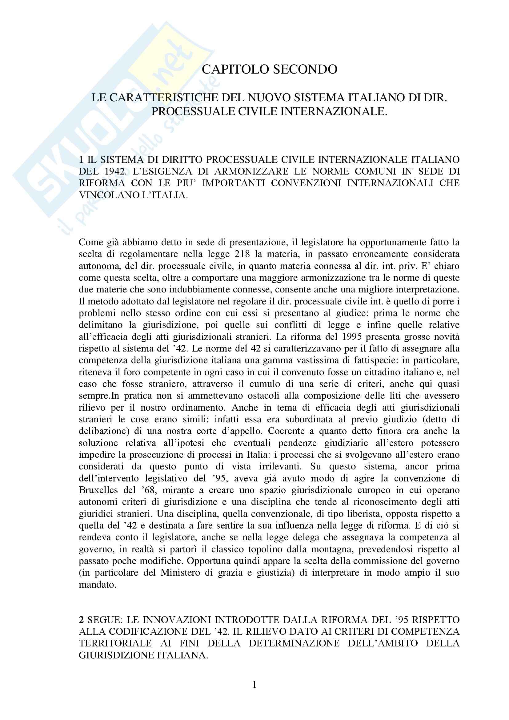 Riassunto esame Diritto, prof. Boschiero, libro consigliato Diritto internazionale privato Pag. 1
