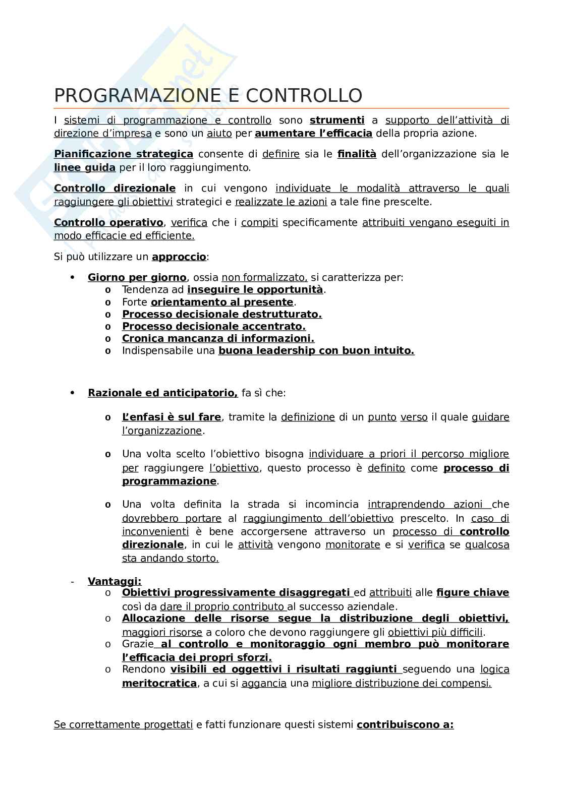 Programmazione e controllo Pag. 1