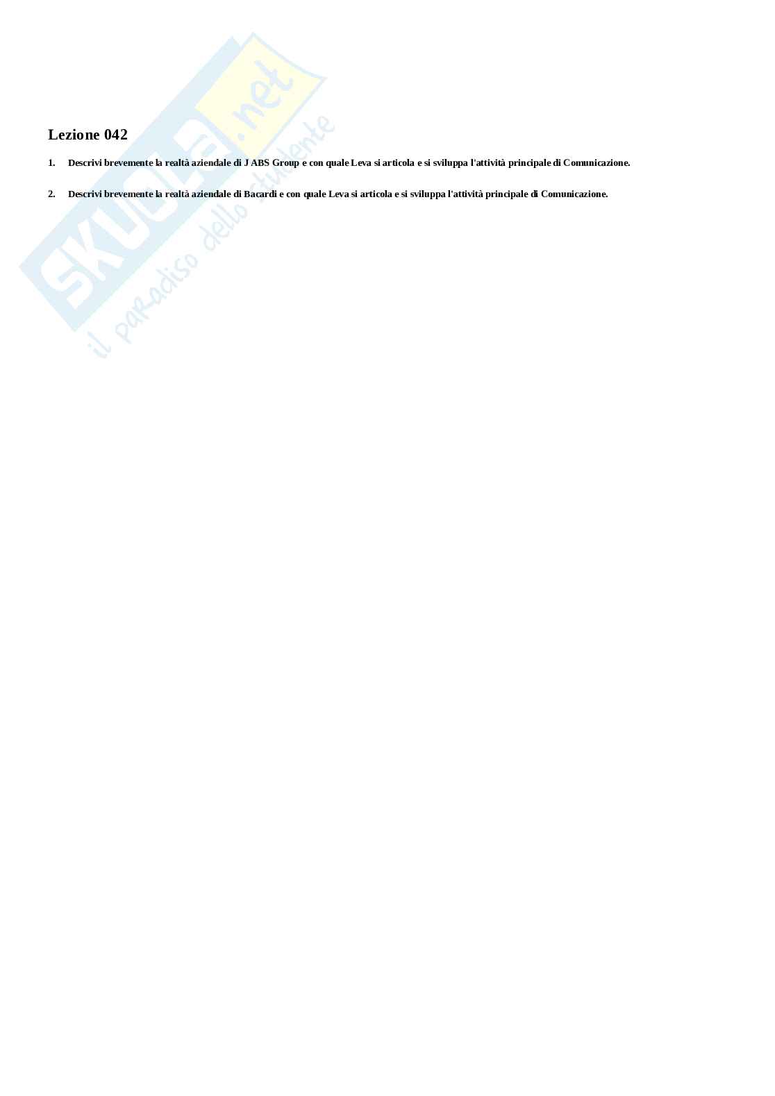 Domande Chiuse Comunicazione d impresa Pag. 56