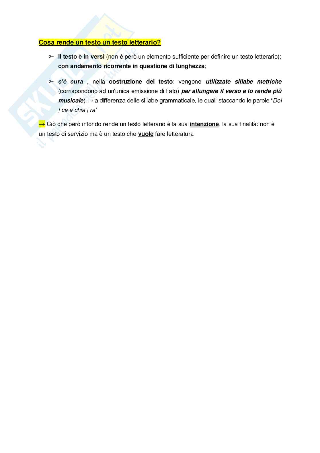 Riassunto esame Letteratura italiana, Prof. Zanardo Monica, libro consigliato  Letteratura italiana , Battistini Pag. 2