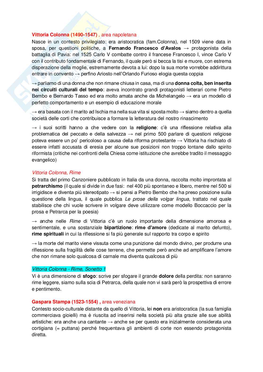 Riassunto esame Letteratura italiana, Prof. Zanardo Monica, libro consigliato  Letteratura italiana , Battistini Pag. 41