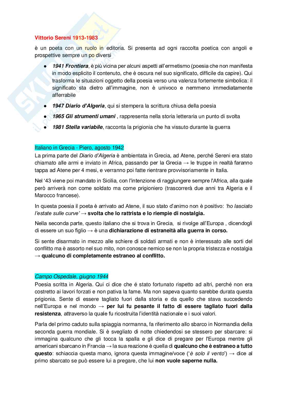 Riassunto esame Letteratura italiana, Prof. Zanardo Monica, libro consigliato  Letteratura italiana , Battistini Pag. 76