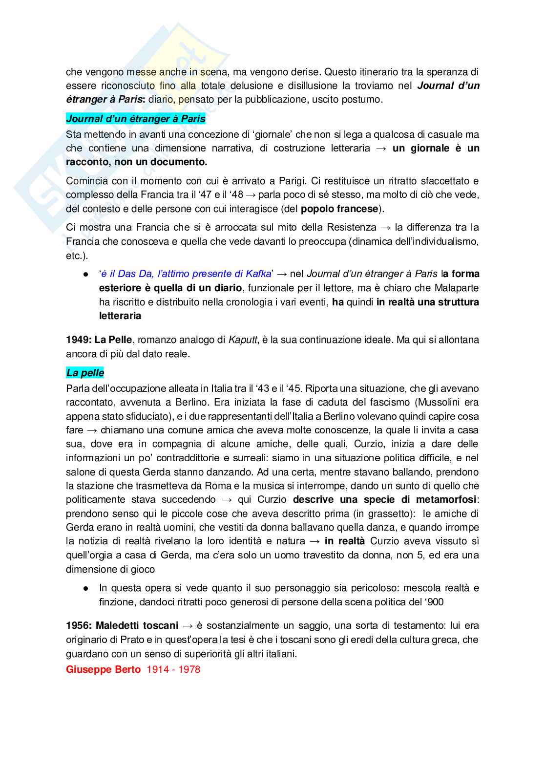 Riassunto esame Letteratura italiana, Prof. Zanardo Monica, libro consigliato  Letteratura italiana , Battistini Pag. 86
