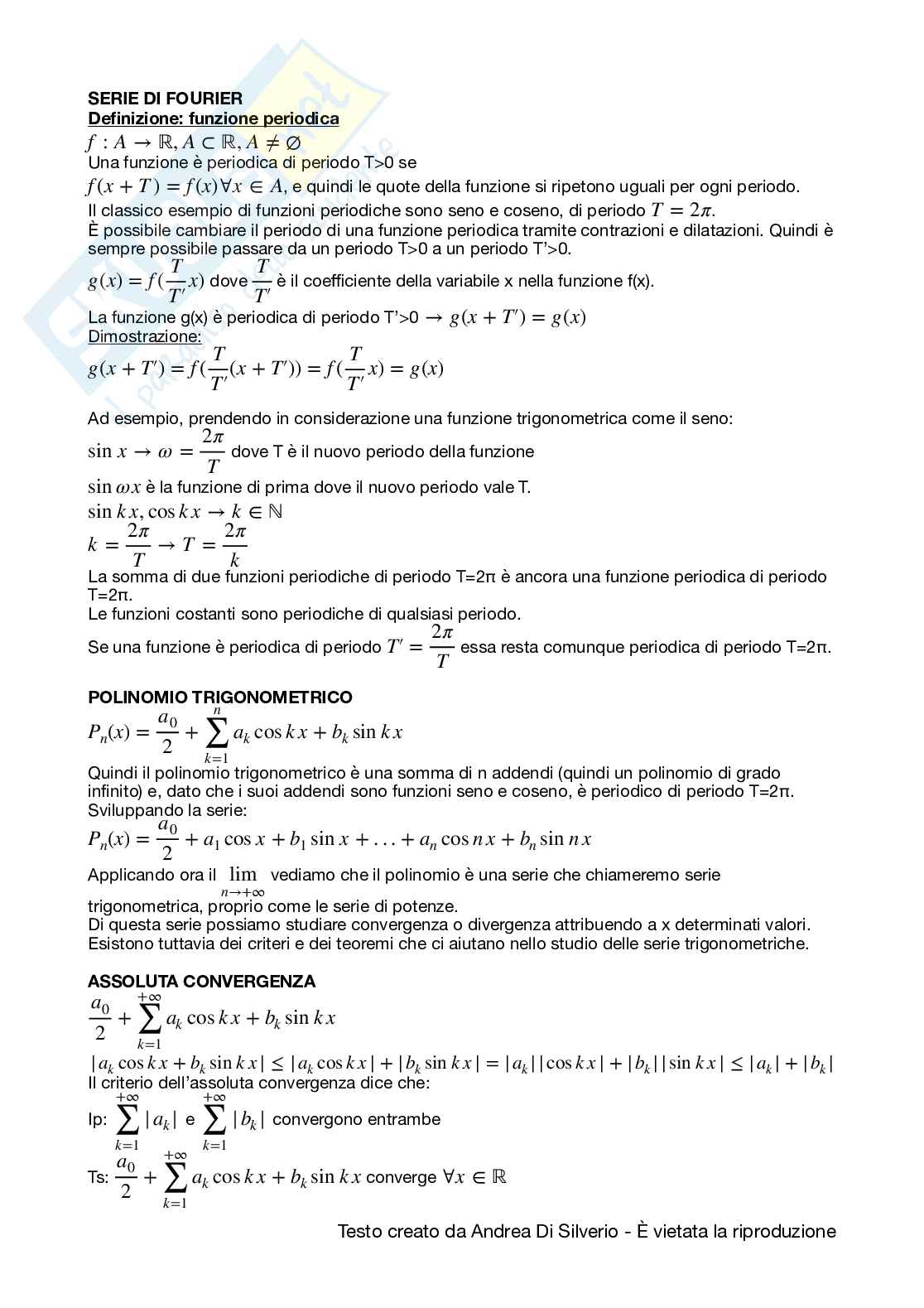Appunti di Analisi matematica II Pag. 1