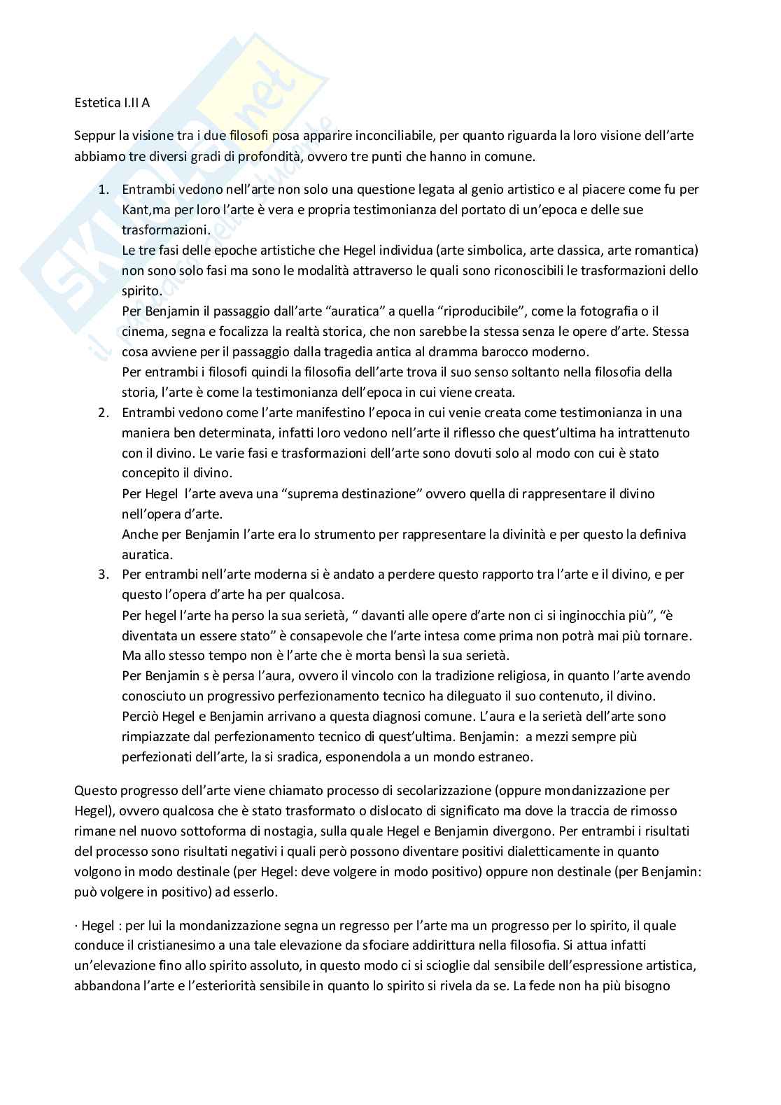 Appunti corso di Estetica  Pag. 1