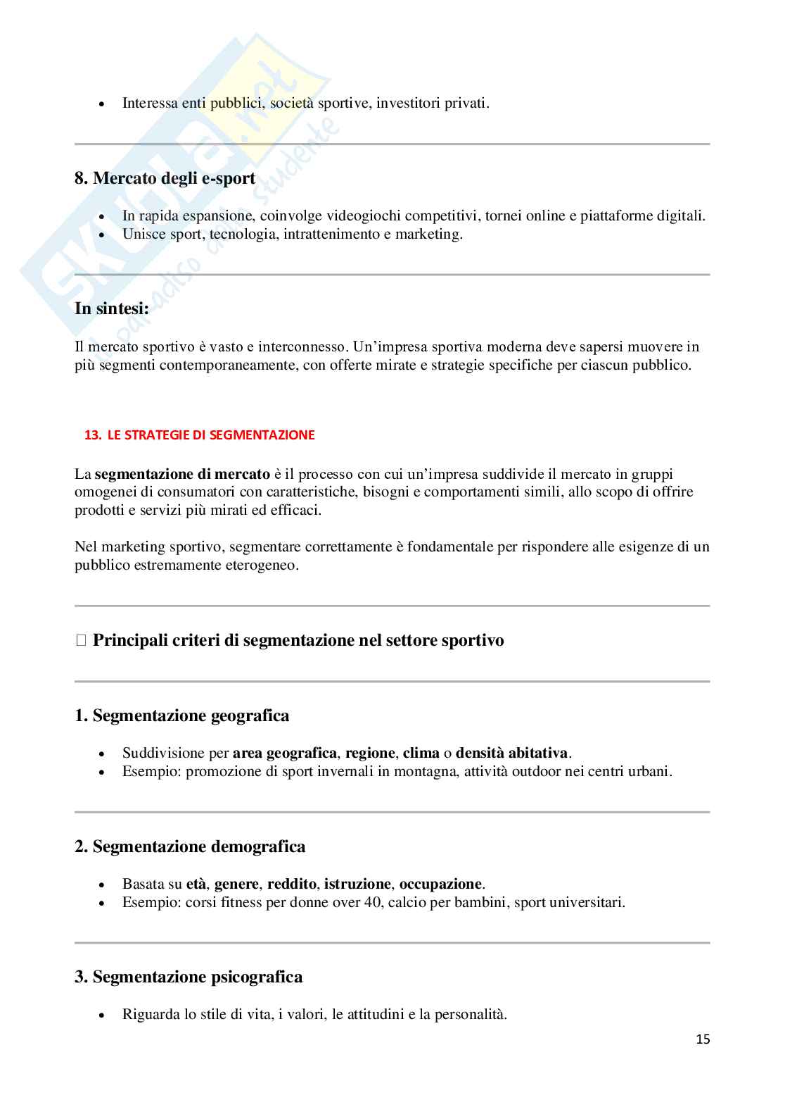 Paniere Gestione e marketing delle imprese sportive (2026) - Risposte aperte corrette  Pag. 16